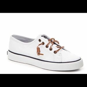 White sperry top-sider sneakers!